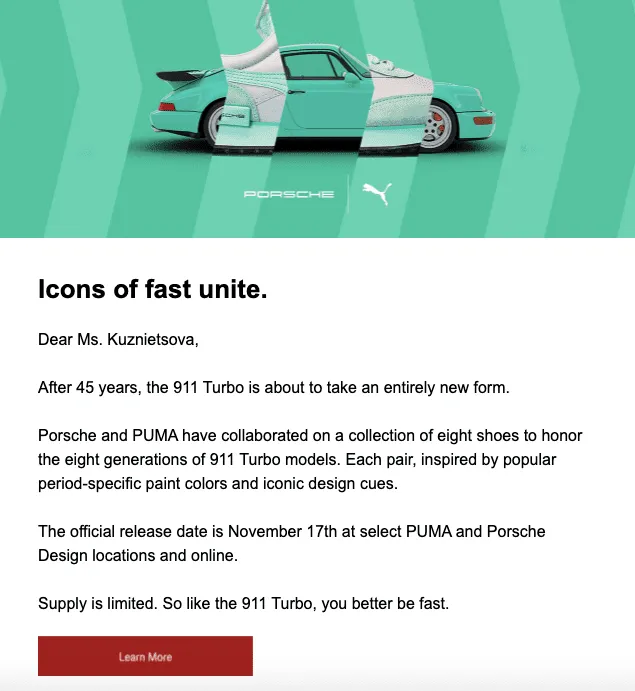 Tesla Product Launch Email