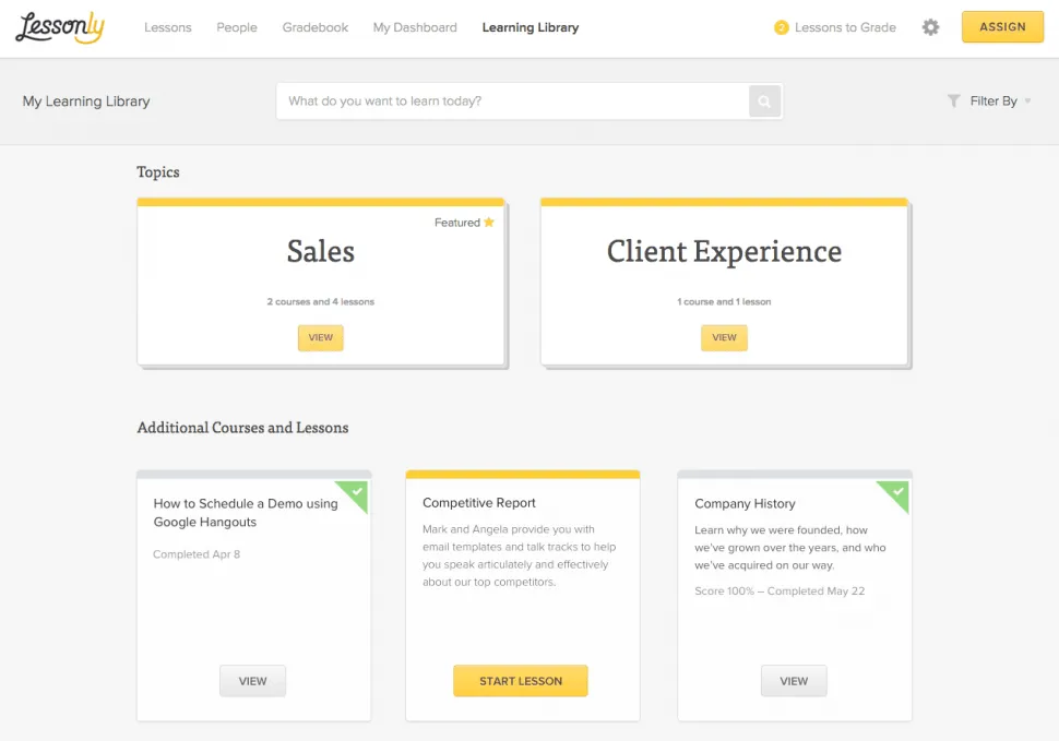 Lessonly: Sales Training Software