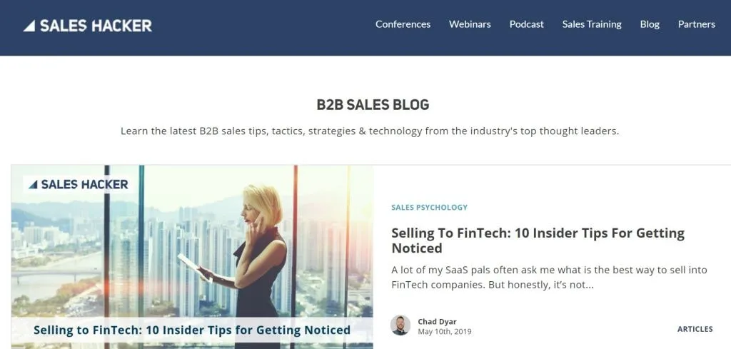 Sales Hacker Blog