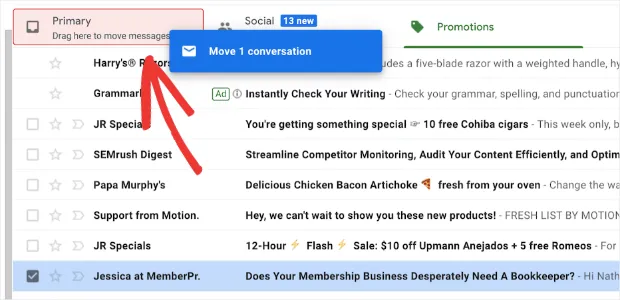 Moving Emails to Gmail’s Promotions
