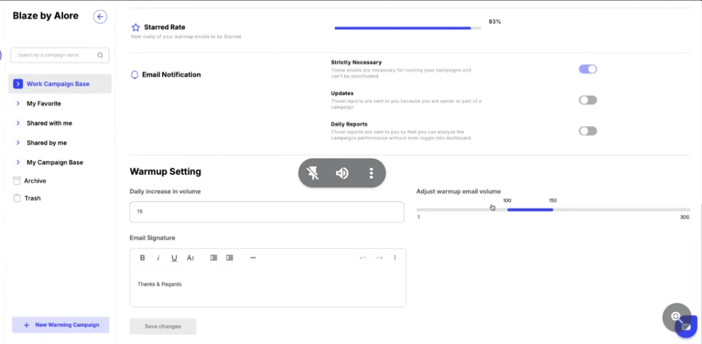 Warm-Up Volume and Campaign Customization