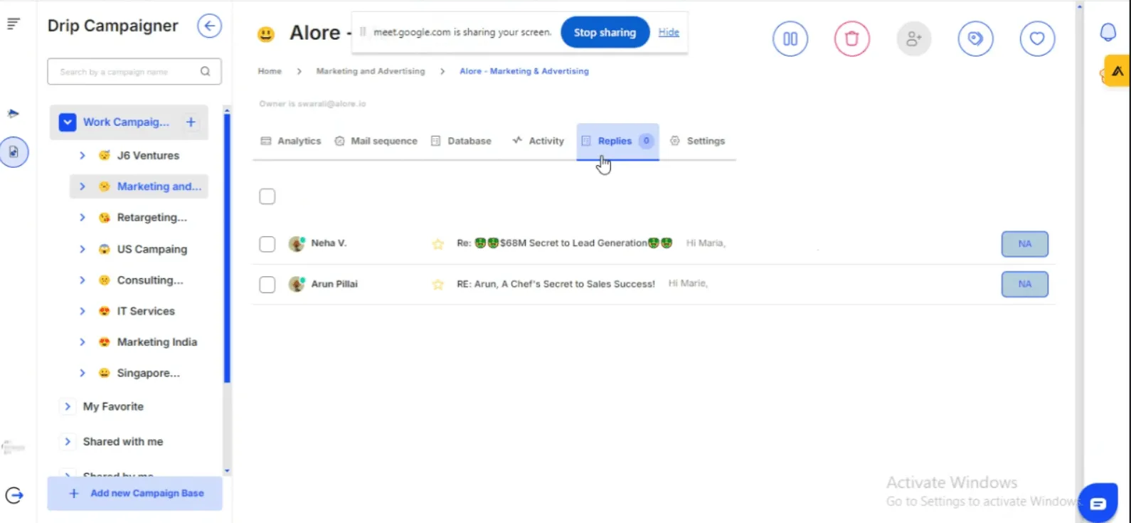 Reply Tracking and Management