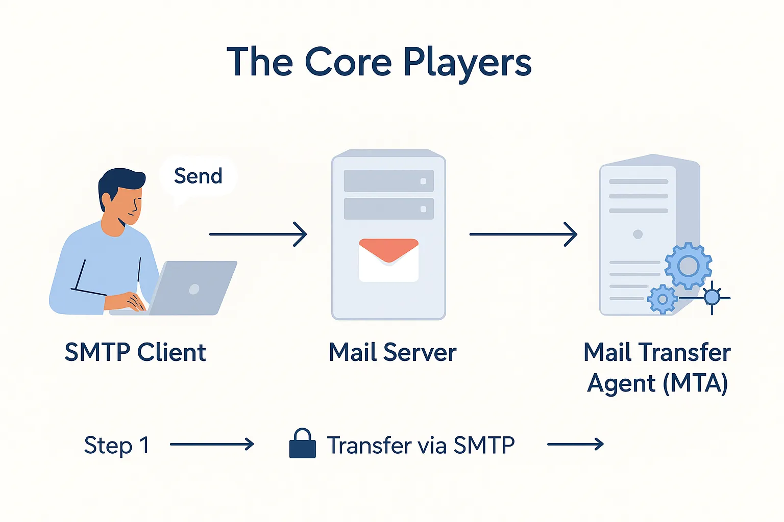 The Core Players: SMTP Client, Mail Server, and Mail Transfer Agent
