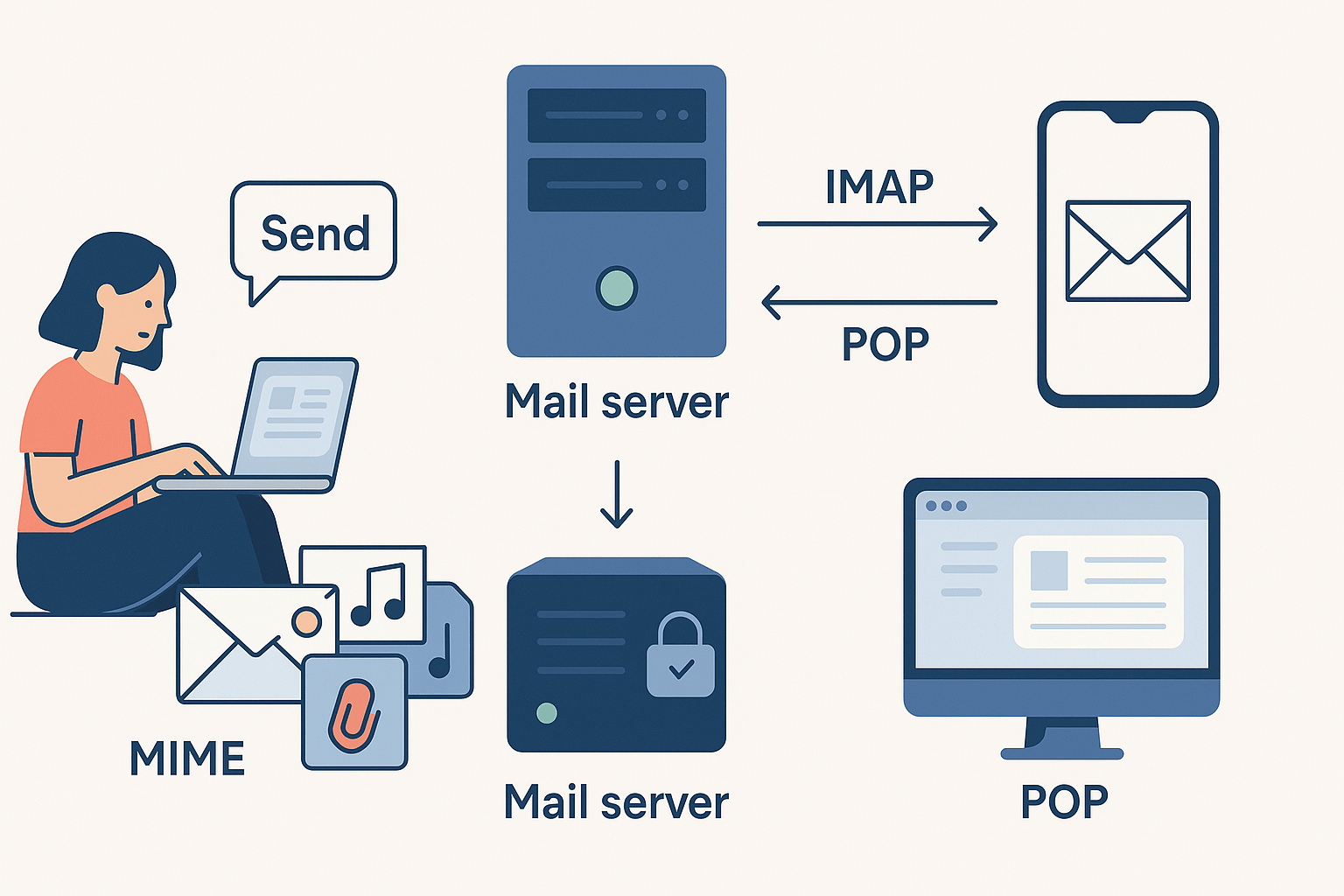 Beyond SMTP: How It Works with IMAP, POP, and MIME