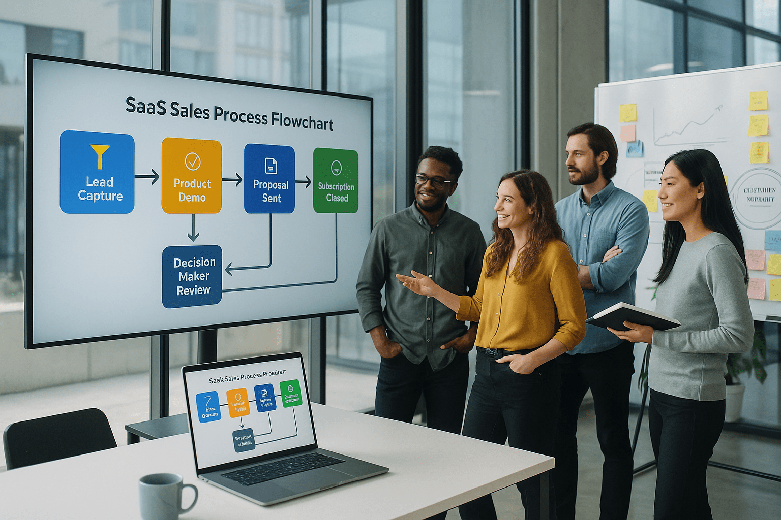 B2B Example: SaaS sales process flowchart