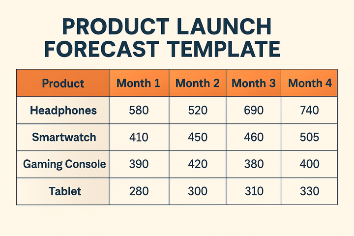  Product Launch Forecast Template
