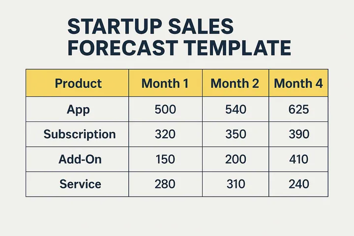 Startup Sales Forecast Template