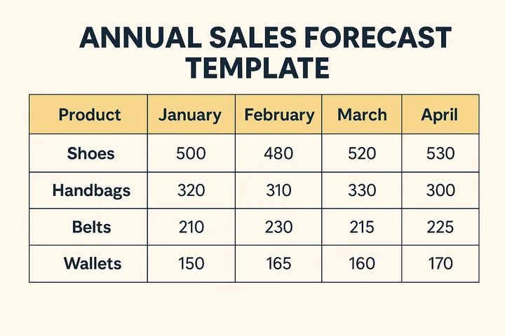 Annual Sales Forecast Template