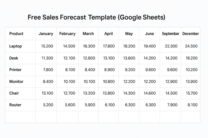Free Sales Forecast Template (Google Sheets)