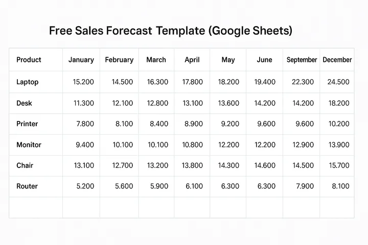 Free Sales Forecast Template (Google Sheets)