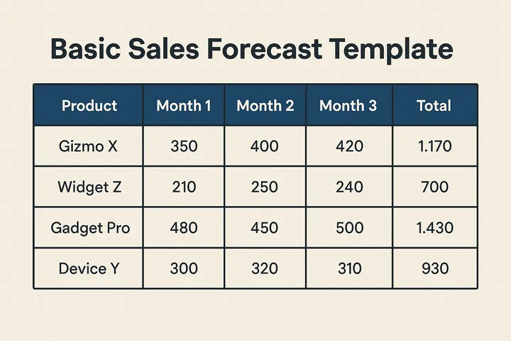 Basic Sales Forecast Template