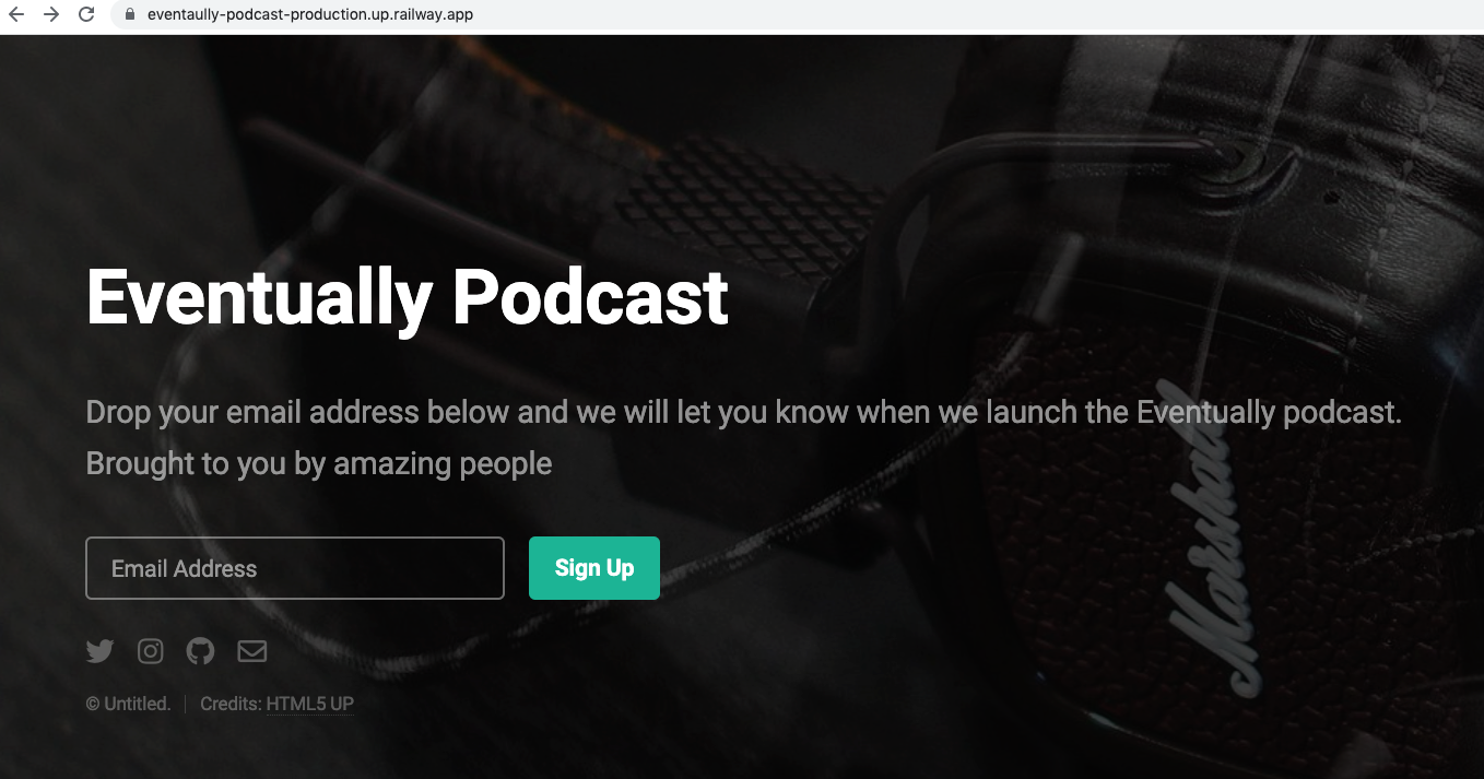 screenshot of eventually podcast