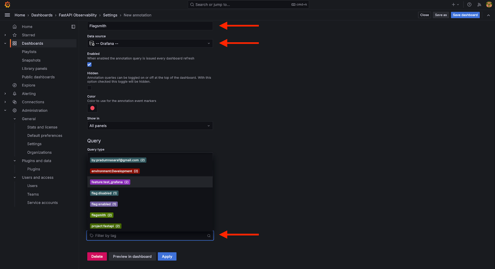 grafana ui screenshot