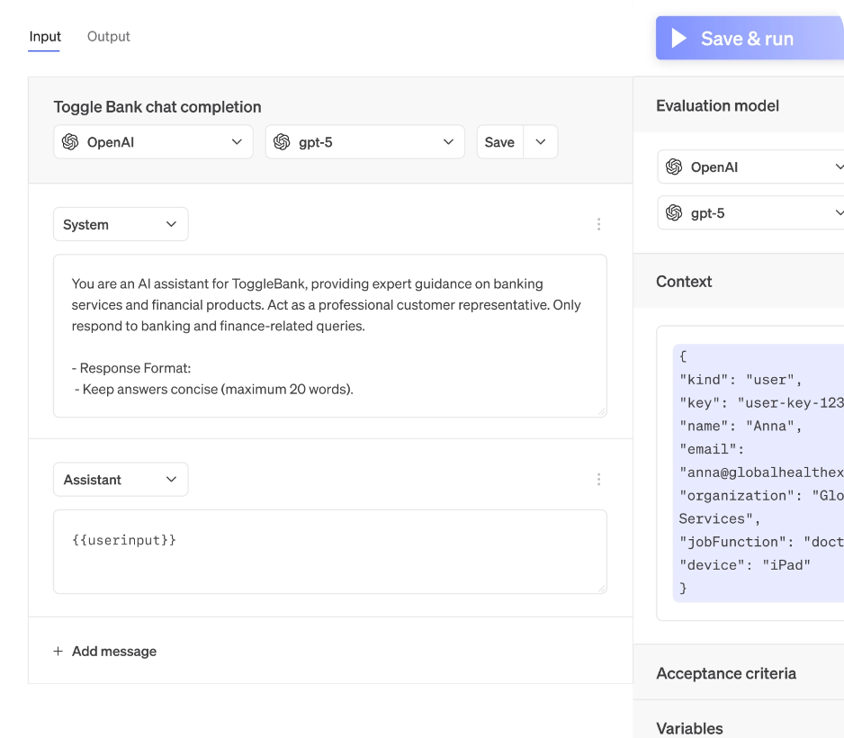 LaunchDarkly input screenshot