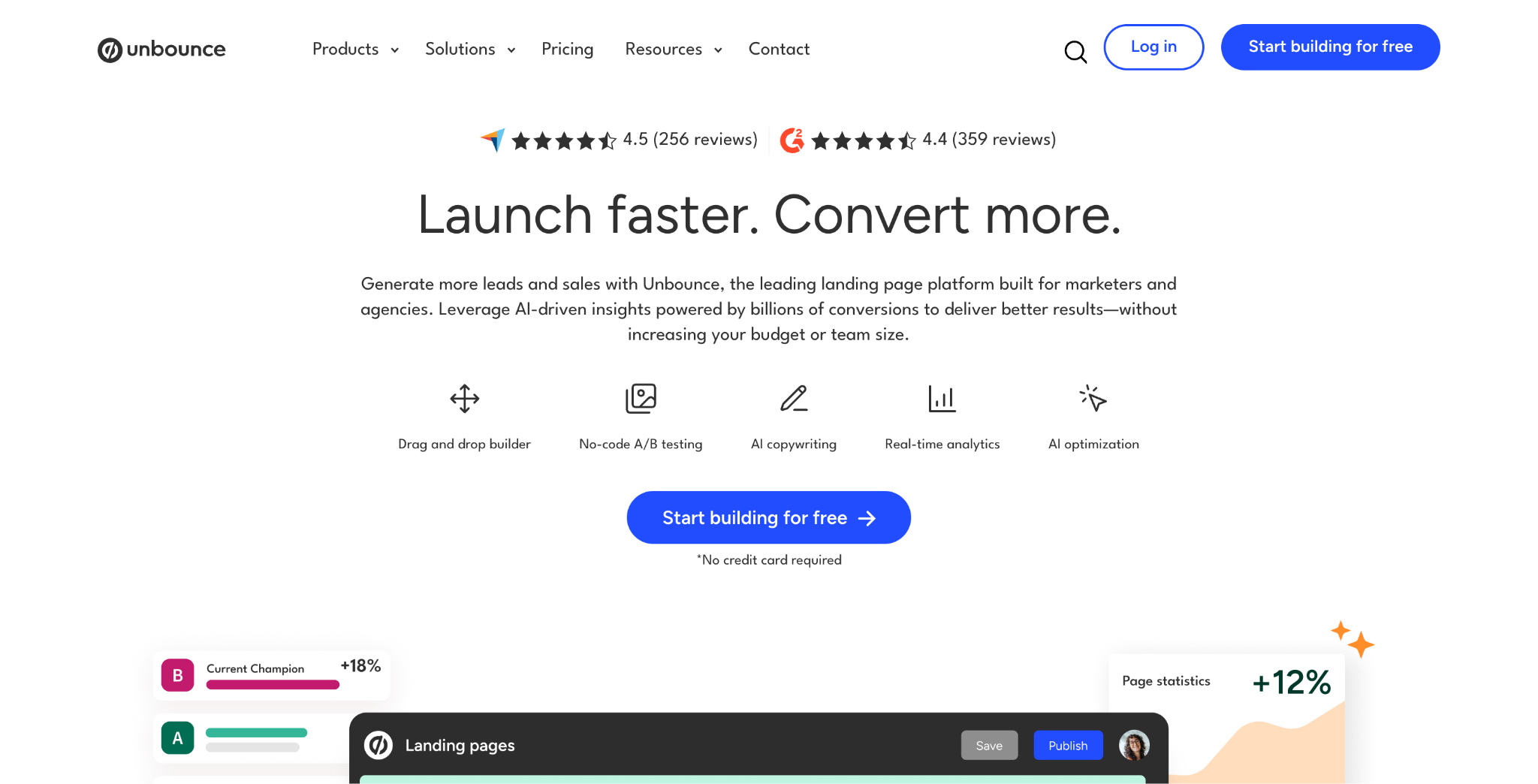 Unbounce screenshot