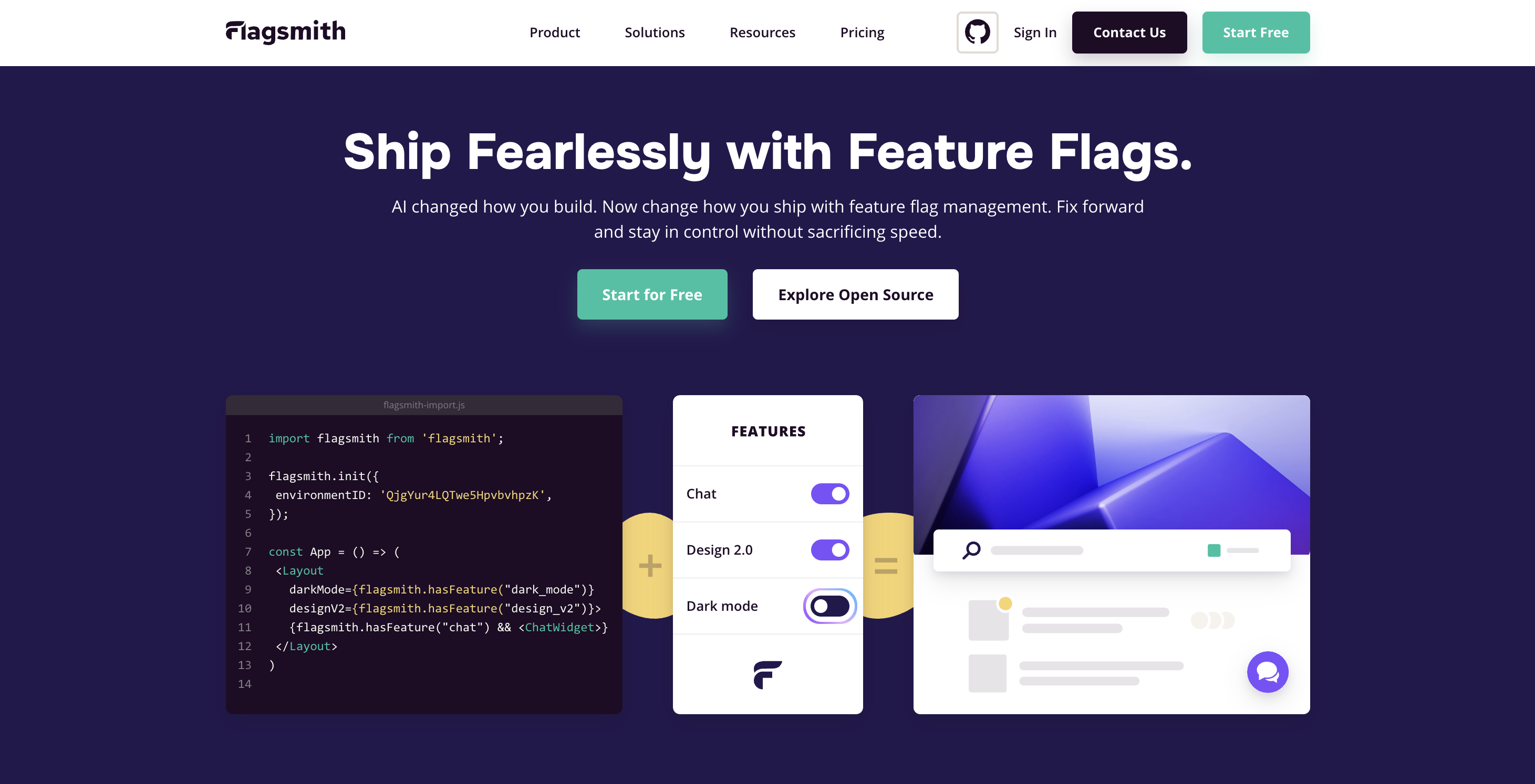 The Flagsmith home page