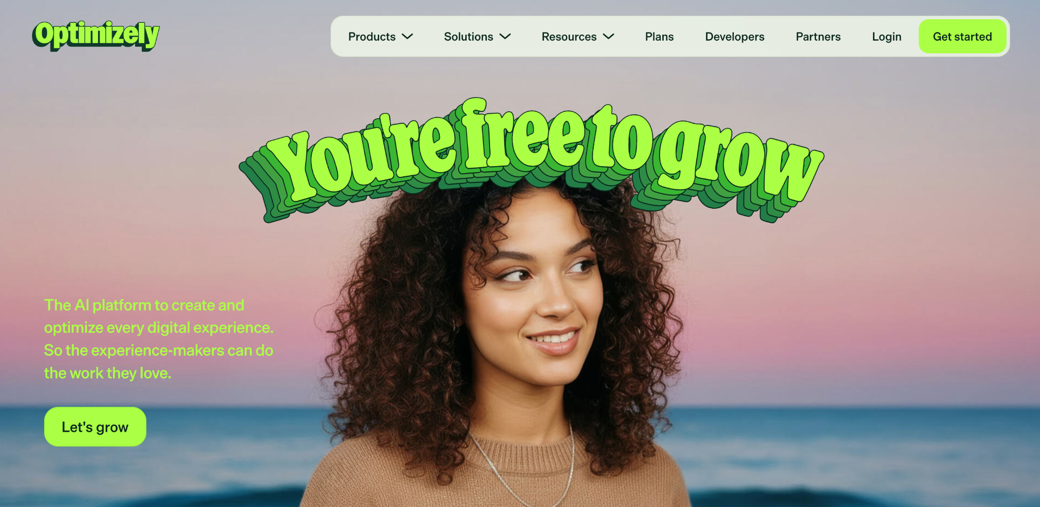 The Optimizely home page