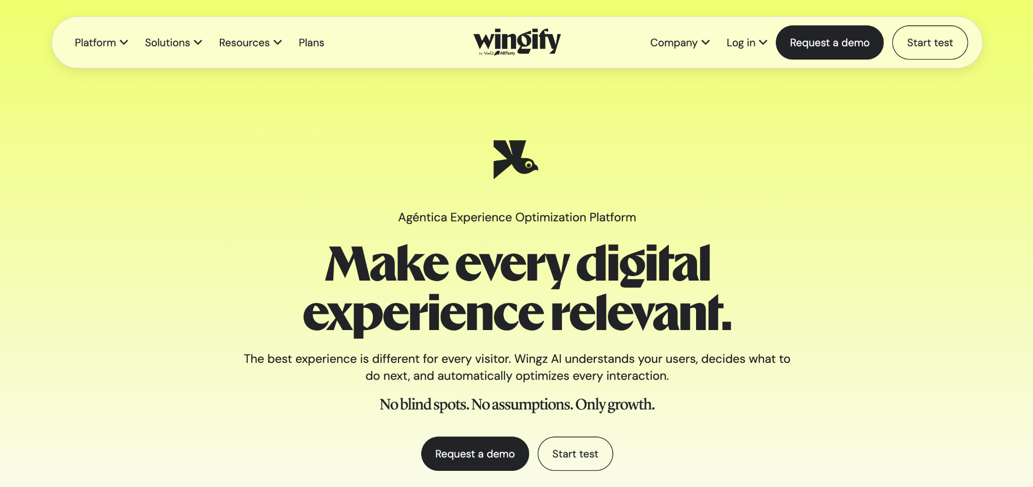 Wingify home page