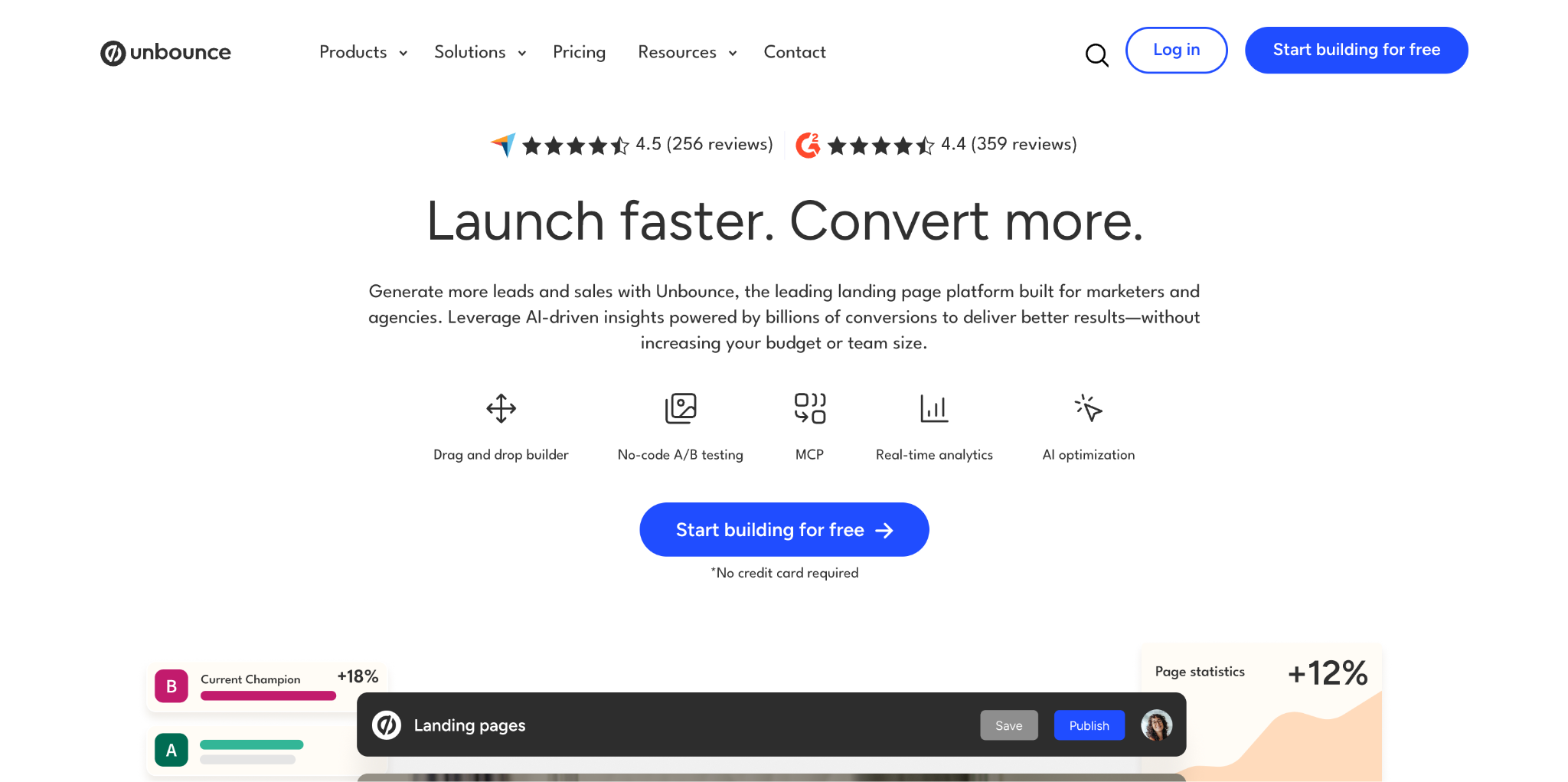 Unbounce home page