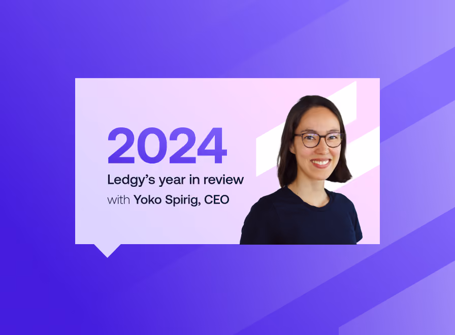 Yoko Spirig, Ledgy CEO on a 2024 banner
