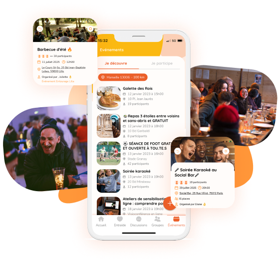 image application événement entourage