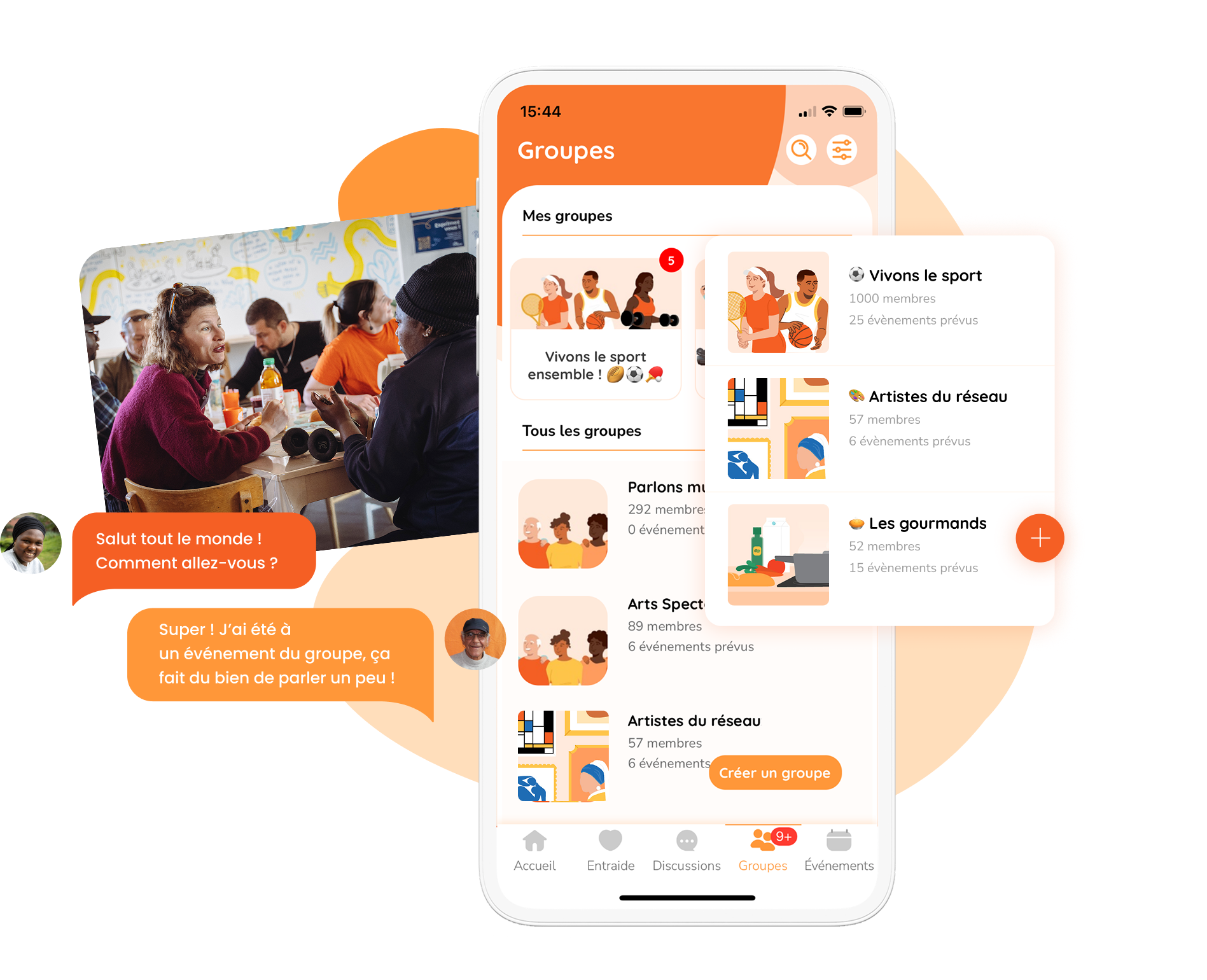 image application groupe entourage