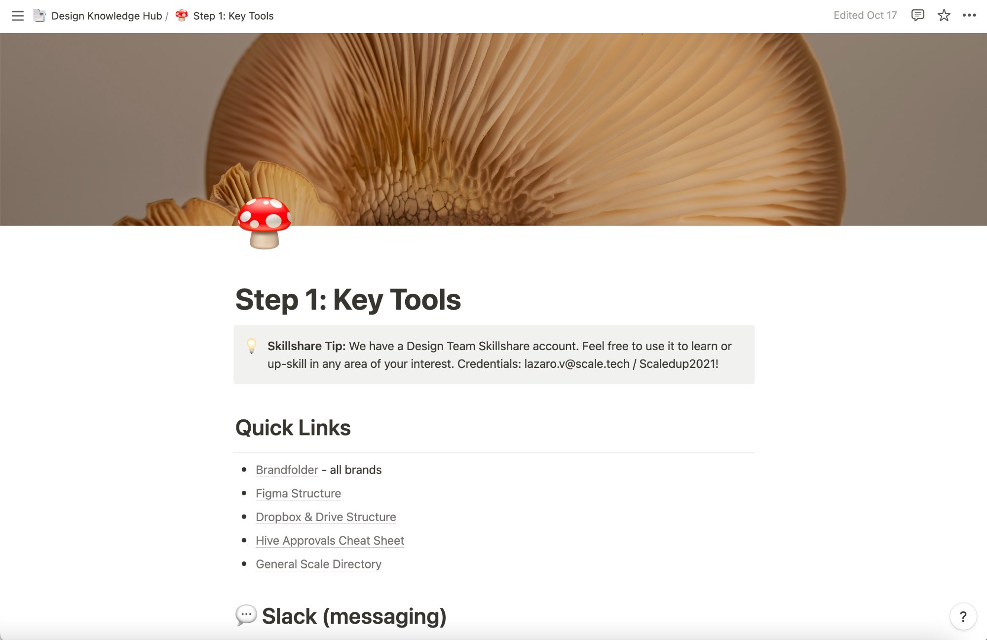 Step 1: Key Tools page with quick links