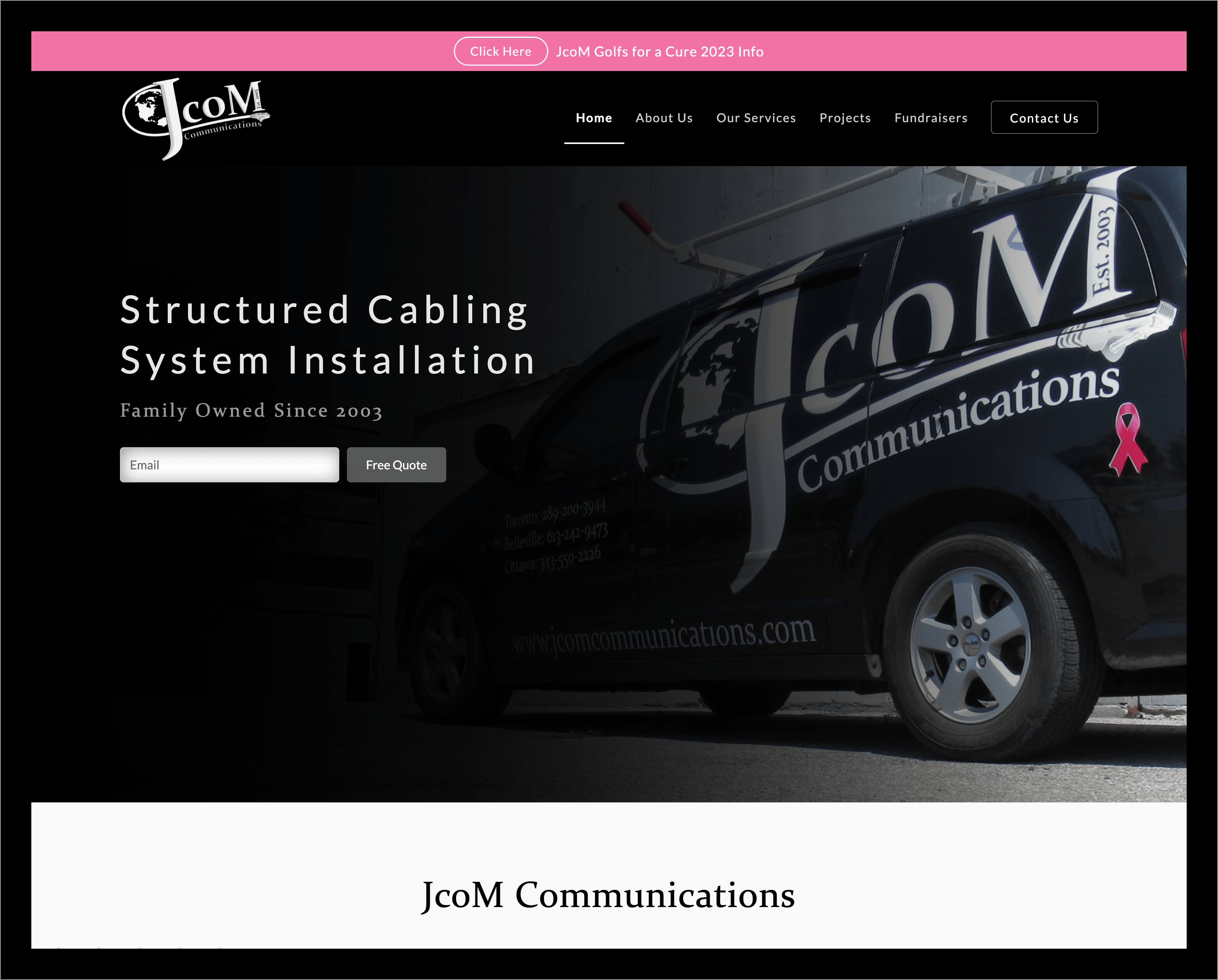 web design and development portfolio jcom communications
