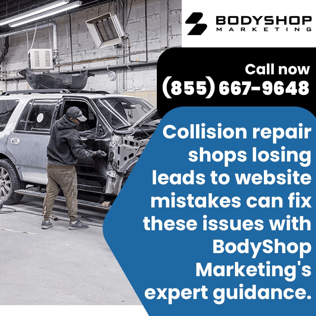 A collision repair shop’s website is often the first impression potential customers have of the business. BodyShop Marketing helps shops improve their online presence through effective collision shop digital marketing, ensuring visitors can easily find services and take action. Even small mistakes on a website can lead to lost leads and missed opportunities.  Here, we’ll cover the most common website mistakes collision repair shops make and provide practical guidance on how to correct them. By addressing these areas, shops can adopt proven collision repair marketing strategies and enhance their overall marketing to attract more clients and grow their business. Mistake 1 — Poor Website Navigation A website that is hard to navigate can turn potential customers away before they even see your services. Many collision repair shops overlook the layout of their site, which can make it difficult for visitors to find key information like contact details, services offered, or booking forms. Clear navigation is one of the simplest ways to guide visitors toward taking action and increasing the number of leads your shop receives.  Navigation and User Experience Users leave if menus are confusing or important pages are hard to find. When a visitor clicks on your website, they expect to quickly see what your shop offers and how to reach you. If menus are cluttered, links are buried, or the structure jumps around from page to page, people get frustrated and move on to another shop. Poor navigation can make your services seem harder to access than they really are, and that can cost you both inquiries and repeat customers. Fixing Navigation Clear menu structure, visible contact information, and logical page hierarchy improve usability. Start by grouping similar services and labeling menu items in a way your customers understand. Place contact information where visitors can find it without searching, ideally in the header and footer.  Creating a simple flow from one page to the next helps users explore your website without feeling lost. By making these adjustments, your site can become a tool that actively supports your collision repair marketing strategies, guiding potential clients smoothly from browsing to booking. Mistake 2 — Slow Website Speed A website that takes too long to load can cost your shop potential customers before they even see your services. Many collision repair shops underestimate the impact of site speed on customer engagement and search engine visibility. Visitors expect pages to load quickly, and delays can frustrate them.  If your website struggles to display content promptly, you risk losing inquiries to competitors with faster, more responsive sites. Improving load times keeps users engaged. Faster pages encourage visitors to stay longer, interact with your content, and complete actions such as contacting your shop. Faster load times also help search engine performance and local search visibility. Speed and Its Impact Slow sites reduce conversions and lower search engine rankings. Users are less likely to stay if a page takes too long to appear. Even a well-designed website can seem unprofessional if it loads slowly, which can erode trust in your business.  In addition, search engines take site speed into account when ranking pages, meaning a sluggish website can reduce your visibility in local search results. For collision repair shops, this can result in fewer leads and lost opportunities for new business. Improving Site Speed Optimizing images, enabling caching, upgrading hosting, and improving mobile speed can boost performance. Compress images so they load faster without sacrificing quality. Use browser caching to reduce repeated load times for returning visitors. A strong hosting plan makes sure that your site performs well even during periods of high traffic.  Mobile speed is especially important, as many customers search for collision repair services on their phones. Addressing these factors helps your website support your collision repair marketing goals, making it more likely that visitors will stay on your site, explore your services, and reach out for estimates or consultations. Mistake 3 — Lack of Mobile Optimization A growing number of customers rely on smartphones to find collision repair services. If your website does not perform well on mobile devices, you could be losing potential leads without realizing it.  A website that adapts to different screen sizes and provides a smooth browsing experience helps visitors explore your services and contact your shop more easily. Mobile performance plays a direct role in conversions and user satisfaction. Ignoring it can cost your shop business to competitors with mobile-friendly sites. Mobile Traffic Trends Many customers search for services on smartphones. They expect pages to load quickly and navigation to be simple. If your website is difficult to view or interact with on a phone, visitors often leave and choose a competitor instead.  Mobile performance affects how long users stay on your site, how they engage with your content, and whether they complete key actions like requesting estimates or calling your shop. Mobile-Friendly Design Responsive design, large buttons, and simplified forms make mobile browsing easier. A responsive layout automatically adjusts to any screen size. Large, visible buttons and clear calls-to-action help visitors move through your site without confusion.  Simplified forms reduce the steps needed to schedule appointments or request services. These adjustments help your website support your collision shop marketing efforts, making it easier to attract and convert mobile users into customers. Mistake 4 — Weak Calls-to-Action (CTAs) Even a visually appealing website can lose potential customers if calls-to-action (CTAs) are unclear or missing. Some collision repair shops assume visitors will figure out the next steps on their own. This can result in lost leads because visitors need clear prompts to take action.  Strong CTAs guide visitors, helping them take action quickly and connect with your shop for estimates or repairs. When implemented correctly, CTAs turn casual website visitors into actual clients and support your overall marketing strategy. How CTAs Drive Conversions Clear CTAs guide visitors to book estimates or contact the shop. They provide direction and make it easy for users to know what step to take next. Without prominent CTAs, even interested visitors may leave the site without reaching out.  Well-placed calls-to-action reduce confusion and create a seamless path for users to follow, improving engagement and increasing the likelihood of turning visitors into paying customers. Effective CTAs Examples include “Request an Estimate” and “Schedule a Consultation,” placed strategically throughout the site. CTAs should appear on service pages, the homepage, and at the end of content to catch attention. Buttons should be easy to see and clickable on any device.  Using clear, direct language encourages immediate action. By refining your CTAs, your website can support your shop’s marketing goals and improve overall lead generation, making it a reliable tool for growing your collision repair business.  Mistake 5 — Poor On-Page SEO Your website may look polished, but if search engines cannot find it, potential customers will struggle to discover your services. On-page SEO helps collision repair shops improve visibility, reach the right audience, and generate more leads.  Neglecting this aspect can reduce the impact of even the best-designed website, limiting the number of visitors who engage with your business. Paying attention to on-page SEO makes your website a more effective tool for marketing and lead generation. How On-Page SEO Helps Proper headings, meta tags, keywords, and alt text improve visibility. Each page should clearly communicate the services your shop offers. Search engines analyze these elements to determine relevance and rank your site in local search results.  Without these on-page optimizations, well written content may not rank as well as it could. That means your shop may not appear on the first page of search results when potential customers search for collision repair services nearby. Fixing On-Page SEO Focusing on content, local search, and keywords can boost your rankings. Include detailed service descriptions, clear headings, and location-specific phrases. Adding alt text to images helps search engines and visitors understand your content.  These improvements make it easier for your website to support your collision repair marketing strategies. This attracts more local leads and connects your shop with customers actively searching for your services. How BodyShop Marketing Helps Collision Repair Shops At BodyShop Marketing, we focus on creating websites and marketing strategies that bring measurable results for collision repair shops. Some independent shops find it difficult to attract leads because their online presence may not be tailored to their specific customers or local market. Our services address these challenges, helping shops connect with more customers and grow revenue. Custom Website Solutions We provide AutoSite websites designed to convert visitors into customers. Each site is built with your shop’s goals in mind, featuring intuitive navigation, fast load times, mobile-friendly layouts, and strong calls-to-action.  By optimizing these key areas, your website engages visitors and also supports your collision shop's digital marketing efforts, guiding potential clients smoothly from browsing to booking. Every page is structured to highlight services, showcase expertise, and make it easy for users to contact your shop. Digital Marketing Services Our team also offers local SEO, PPC campaigns, geofencing, and social media management. These services boost your shop’s online visibility and generate high-quality leads consistently. By targeting local customers actively searching for collision repair services, we help your shop compete effectively in the market.  All campaigns are designed to complement your website and strengthen your overall collision shop marketing. Each part of your digital presence then works together to attract and convert potential clients.  With BodyShop Marketing, your collision repair shop gains a full-service partner focused on growth. From a powerful website to targeted marketing campaigns, we provide the tools and strategies needed to fill your shop and increase revenue. Take Your Collision Repair Shop to the Next Level Ready to attract more customers and grow your shop’s revenue? BodyShop Marketing is here to help you create a powerful website and implement proven marketing strategies tailored for collision repair shops.  Connect with our team today at (855) 667-9648 or email hello@bodyshopmarketing.io to start driving more leads and filling your bays. Get in touch with BodyShop Marketing to improve your online visibility and connect with more local customers.