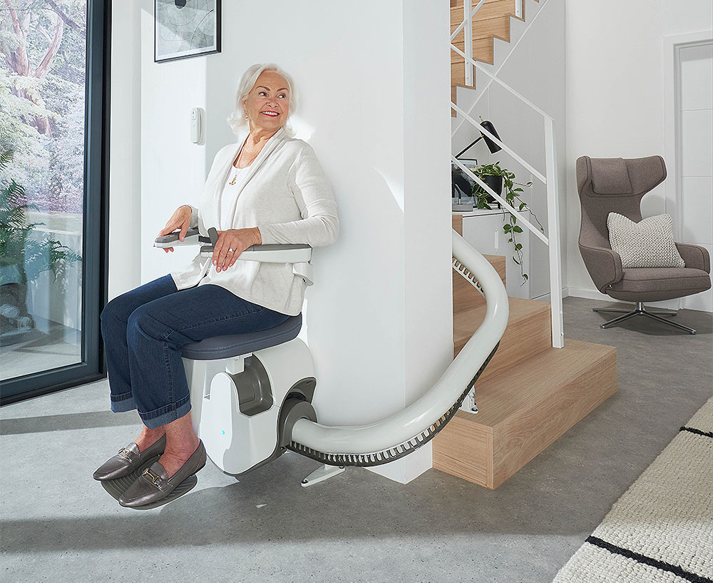 Flow X Curved Stairlift Seated
