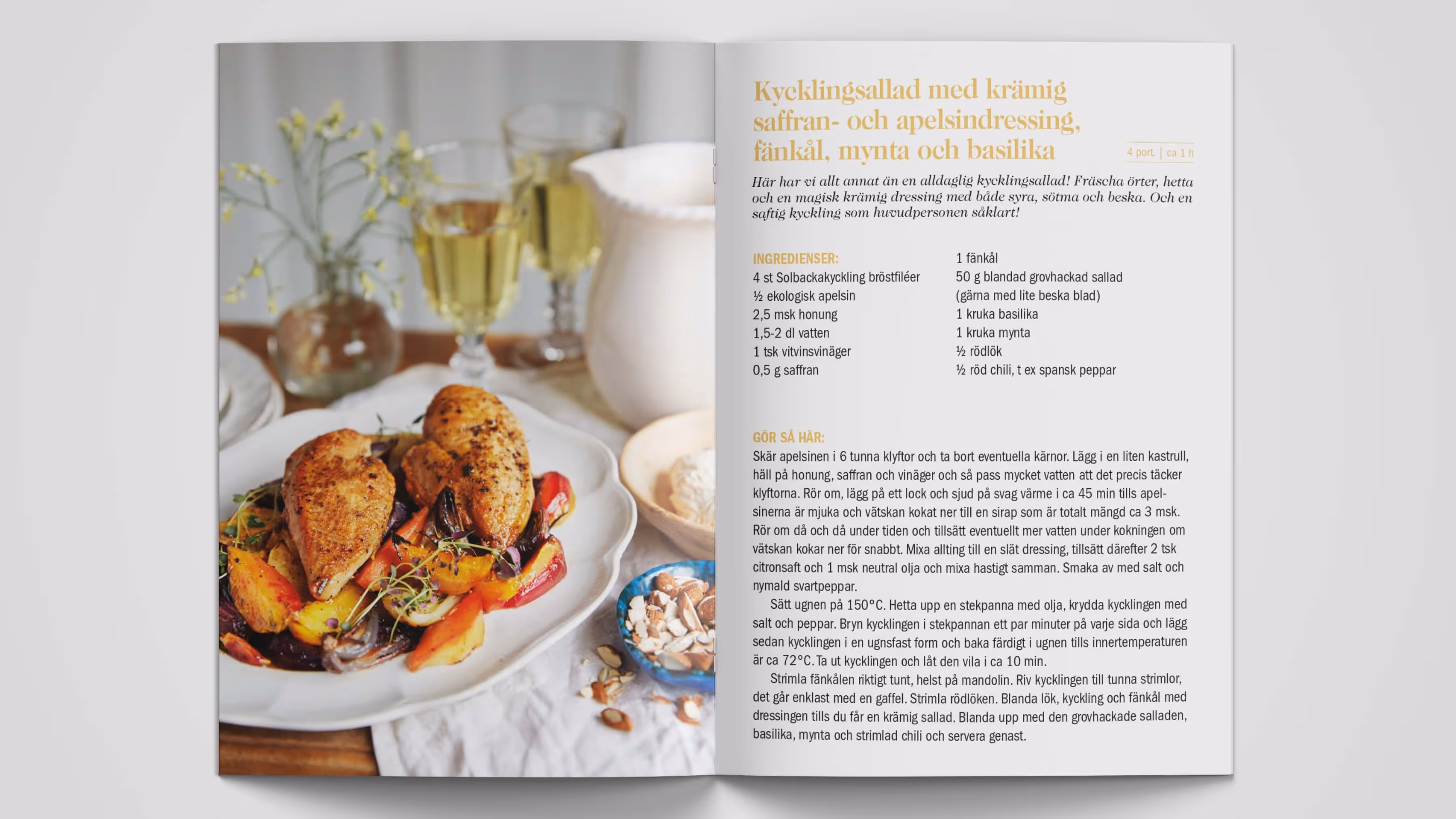 An opened magazine showing an ad from Guldfågeln