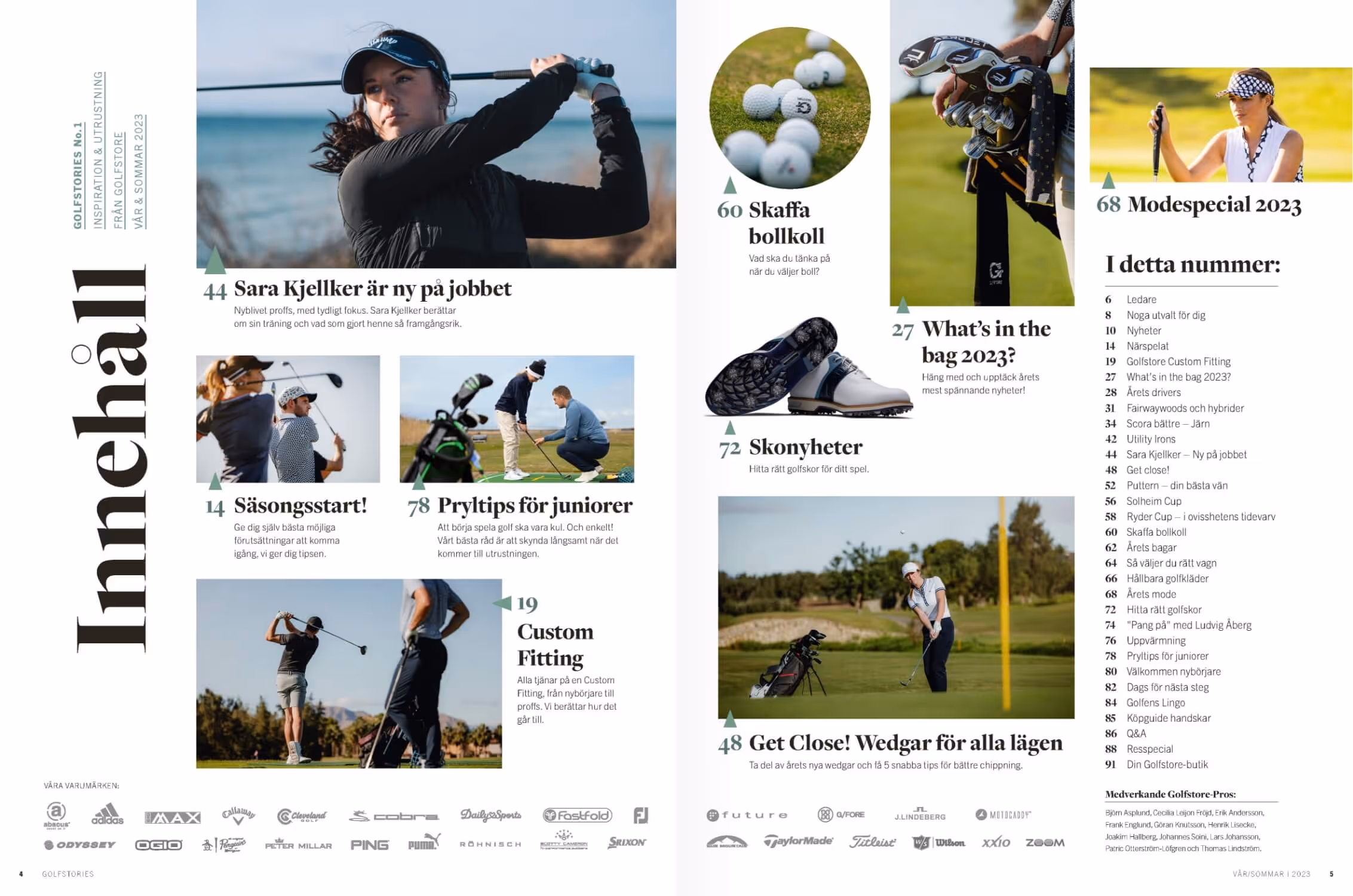A page from the magazine Golfstories from Golfstore