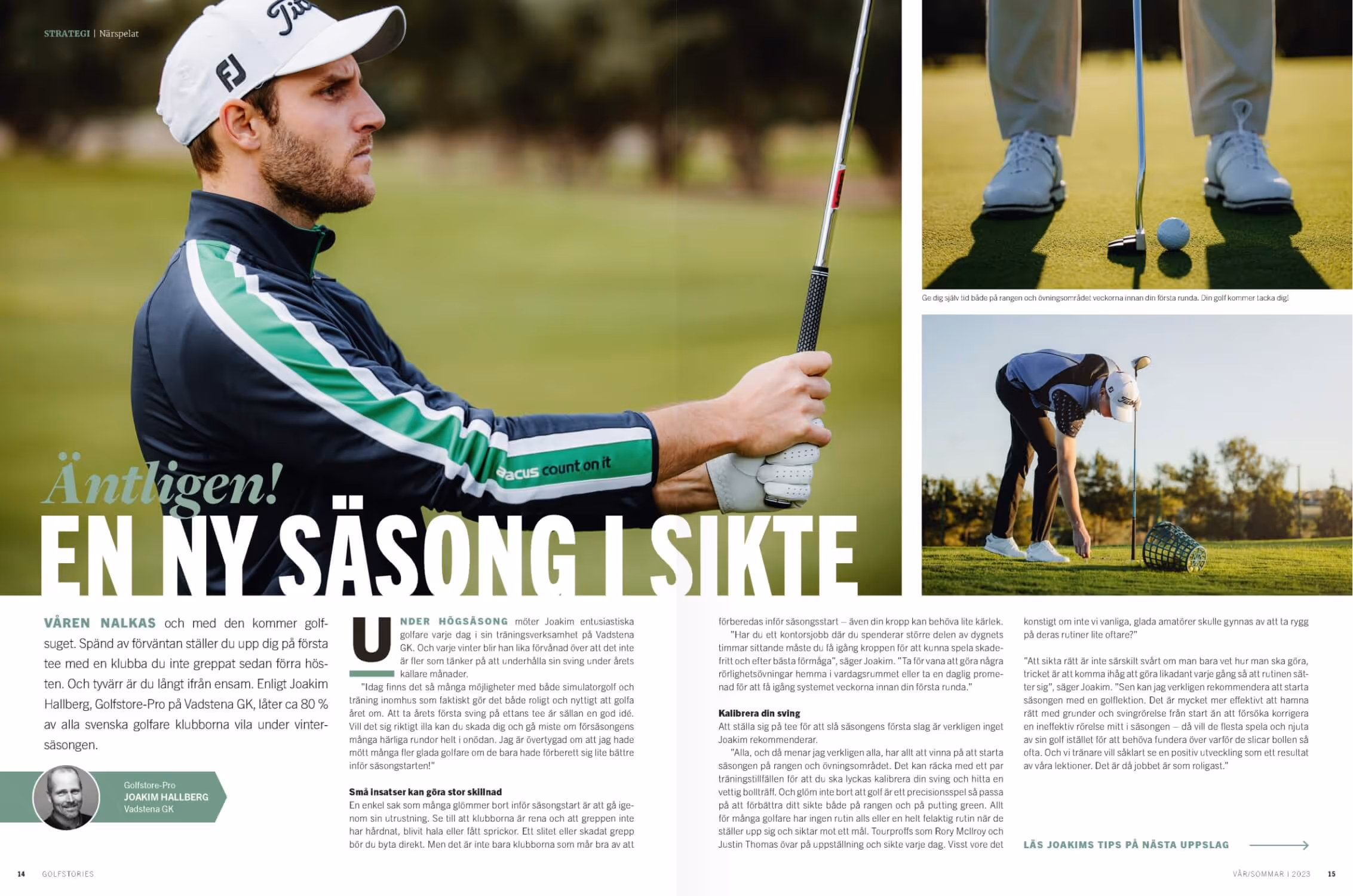 A page from the magazine Golfstories from Golfstore