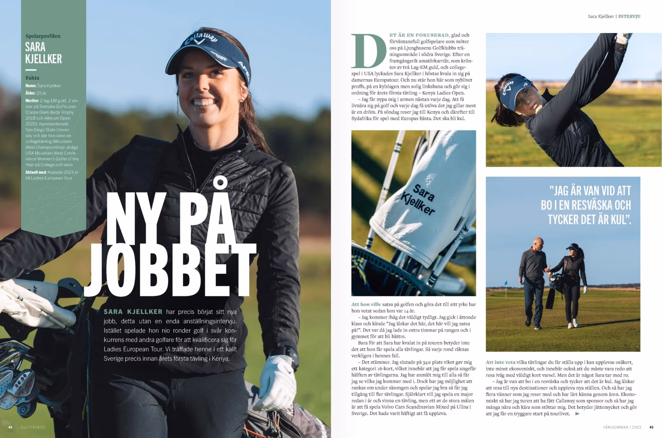 A page from the magazine Golfstories from Golfstore