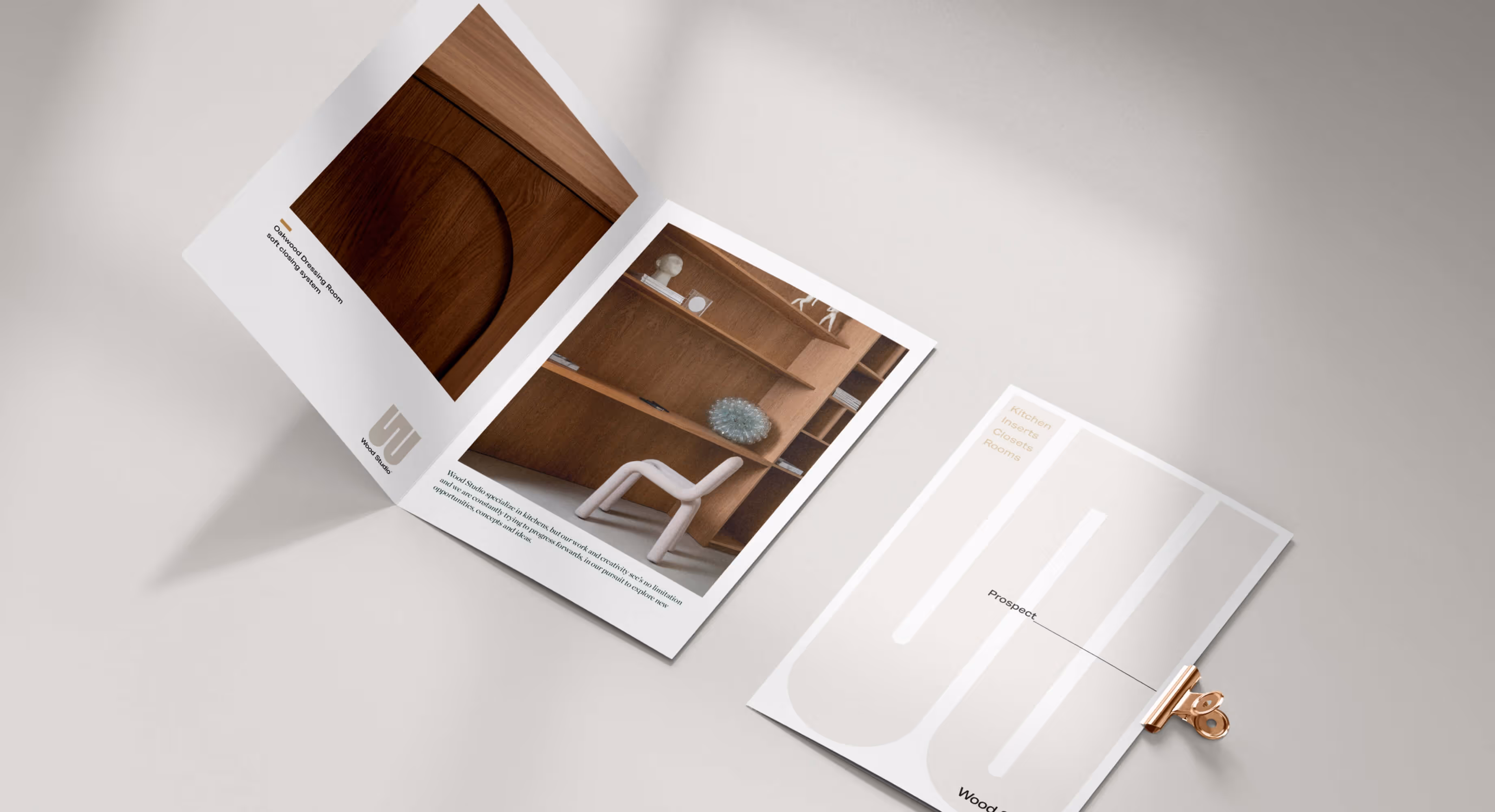 A magazine with an ad from Wood Studio