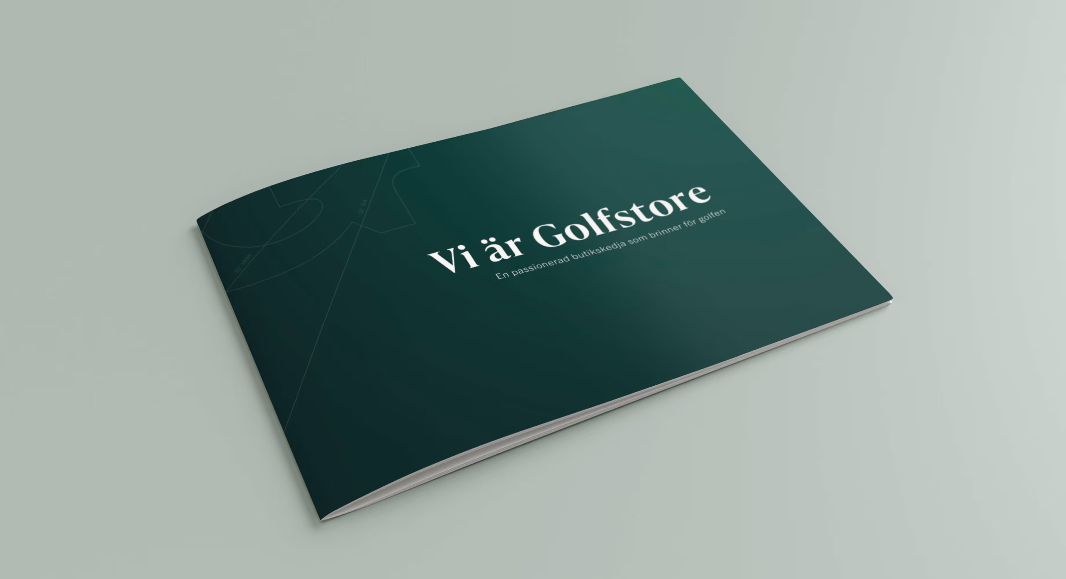 A picture of a closed folder from Golfstore with the text "We are Golfstore" in swedish