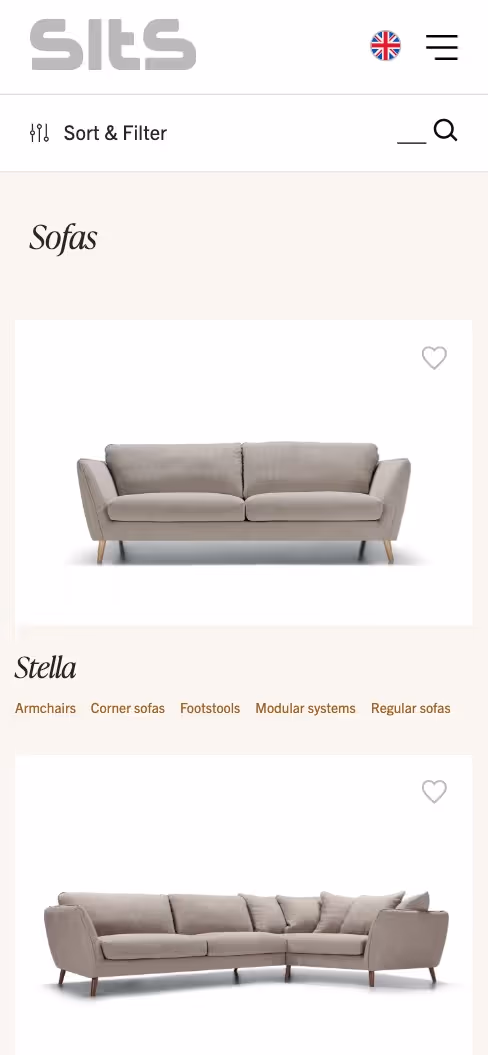 A screenshot of the mobile version of the website sits.eu