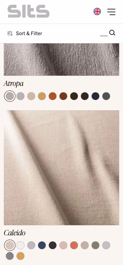 A screenshot of the mobile version of the website sits.eu