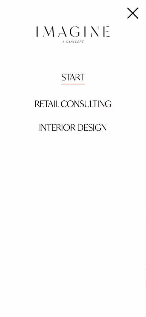 A screenshot of the mobile version of the website imagine-a-concept.se