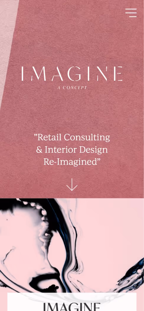 A screenshot of the mobile version of the website imagine-a-concept.se
