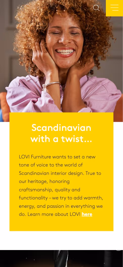 A screenshot from the website lovifurniture.se