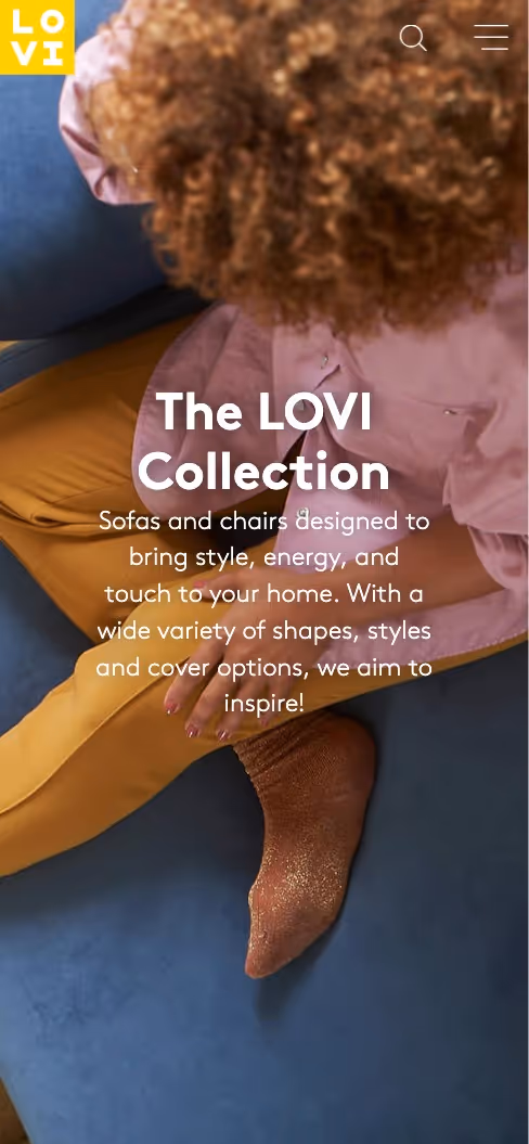 A screenshot from the website lovifurniture.se