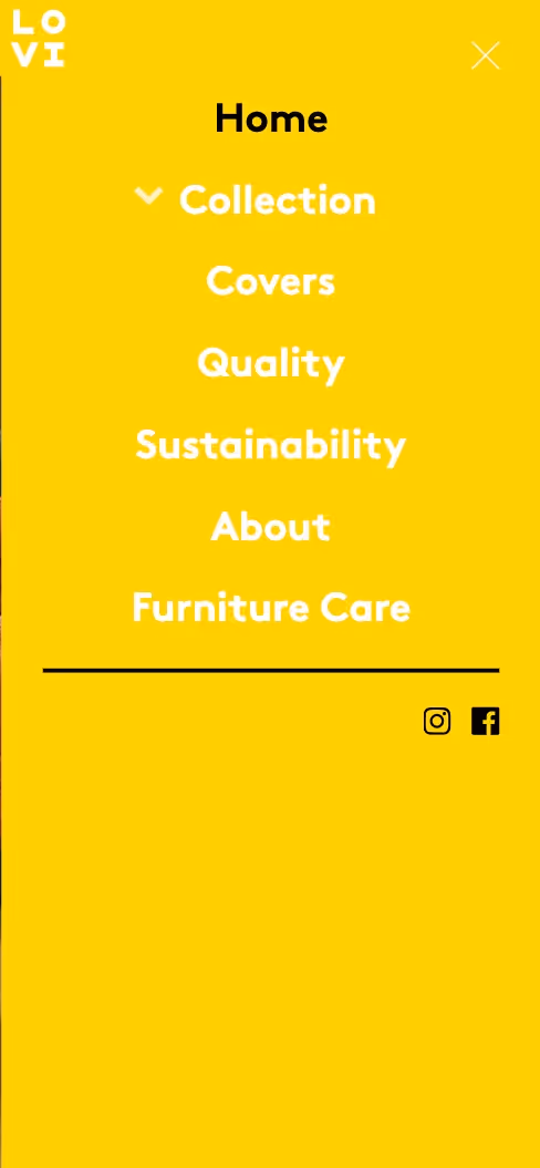 A screenshot from the website lovifurniture.se