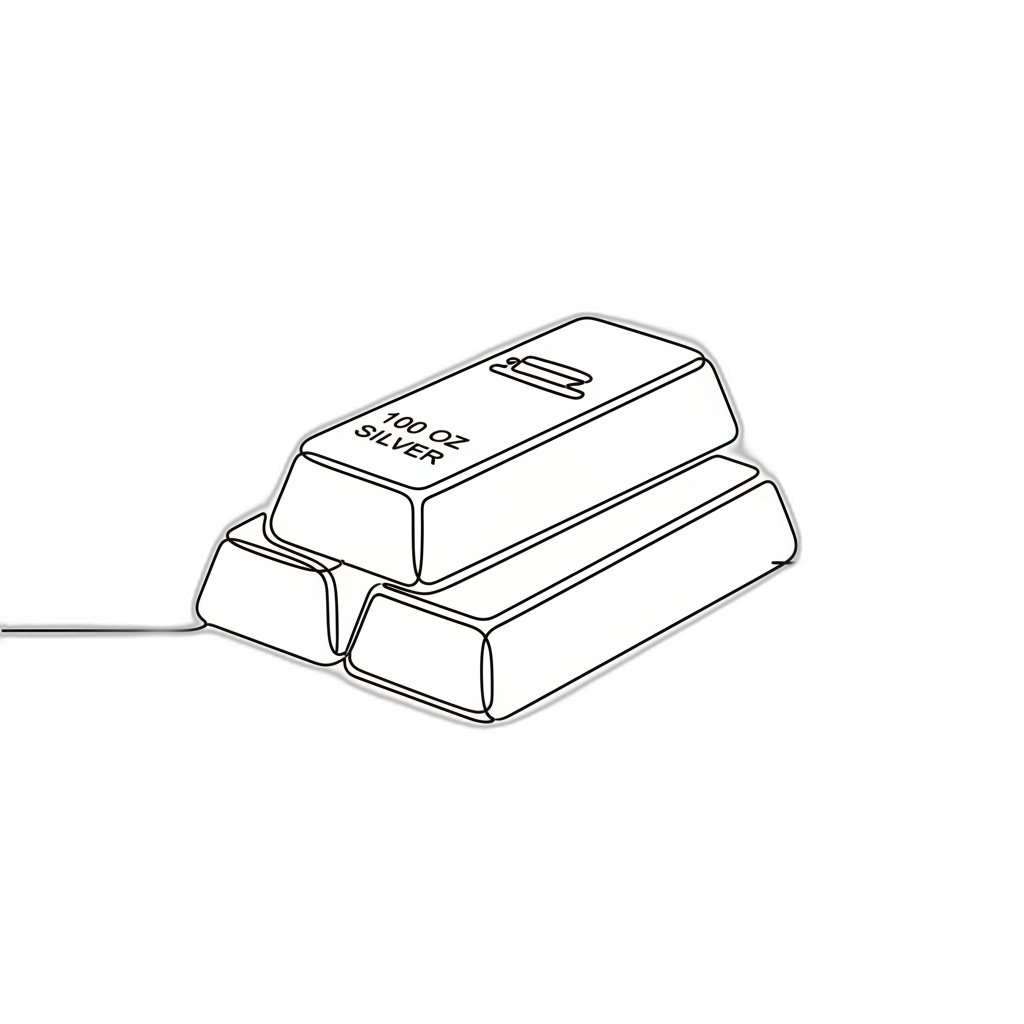 100 oz Silver Bars Appraisal Cartoon Image from AppraiseItNow