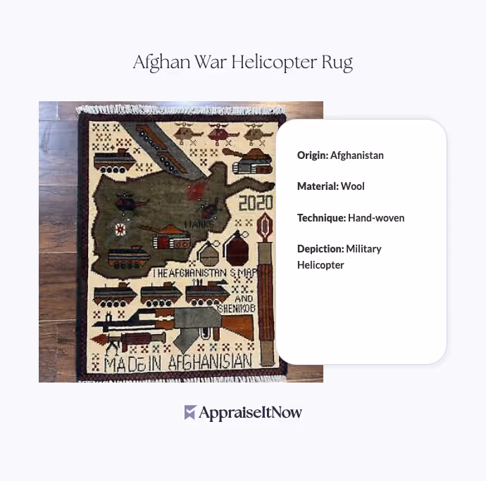 Facts of an Afghan War Helicopter Rug