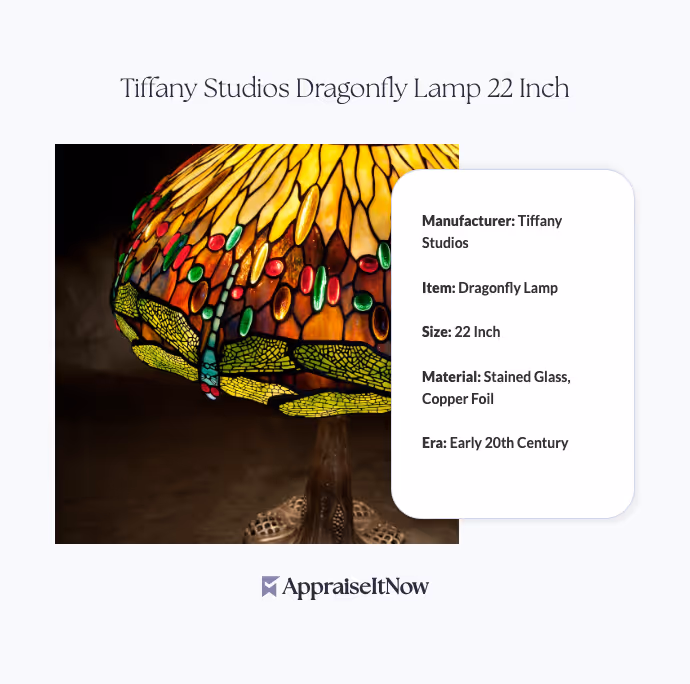 Tiffany Studios Dragonfly Lamp 22 Inch