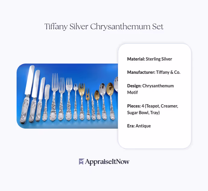 Tiffany Silver Chrysanthemum Set