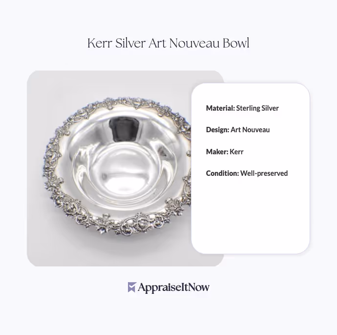 Kerr Silver Art Nouveau Bowl