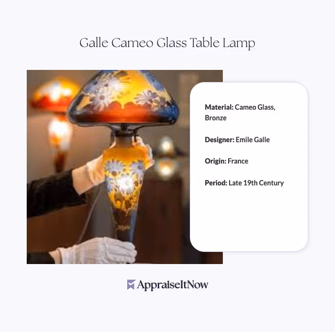 Galle Cameo Glass Table Lamp