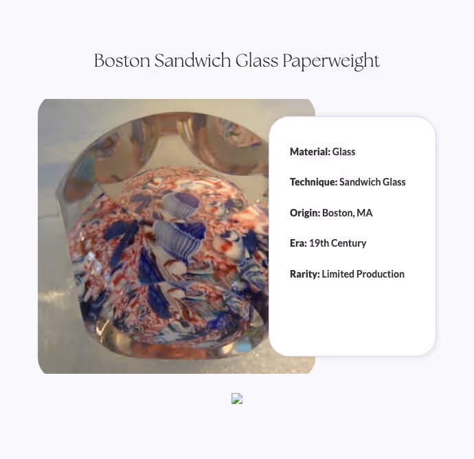 Boston Sandwich Glass Paperweight